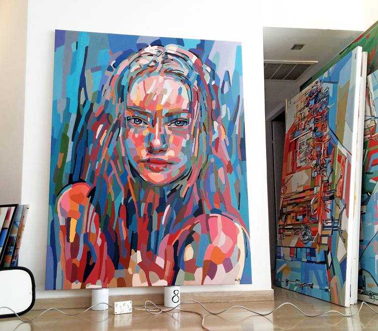 Original Abstract Expressionism Women Painting by Noemi Safir