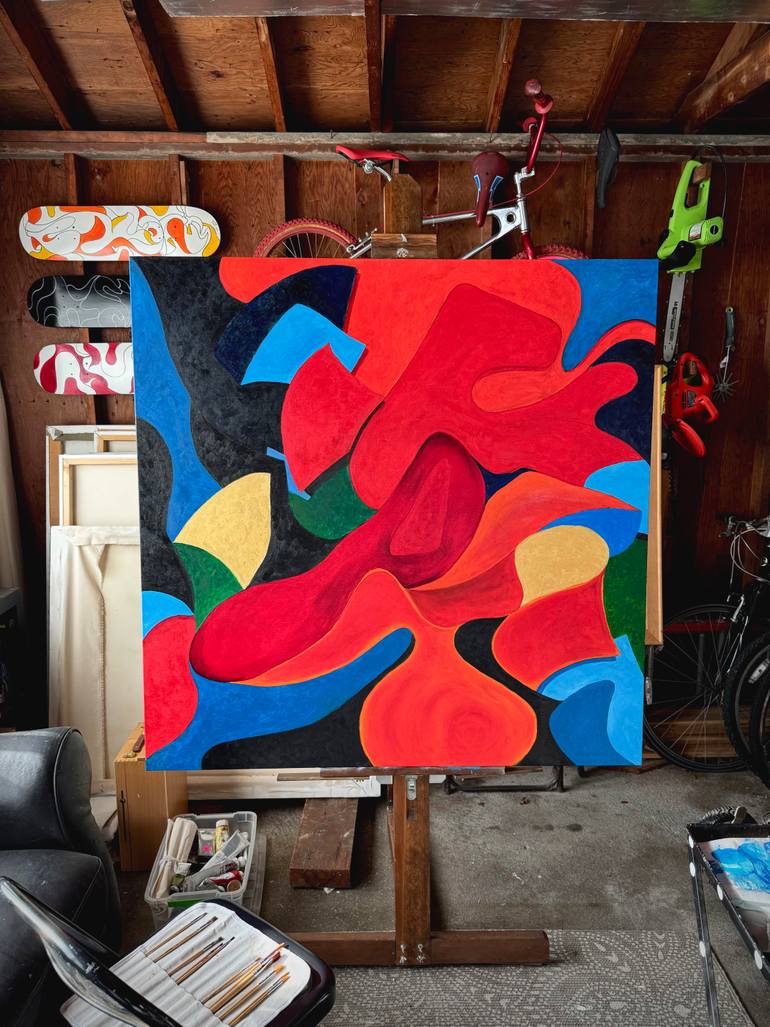 Original Abstract Expressionism Abstract Painting by Julius Babilonia