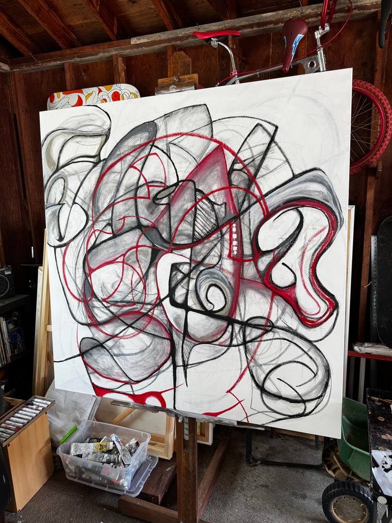 Original Abstract Expressionism Abstract Painting by Julius Babilonia