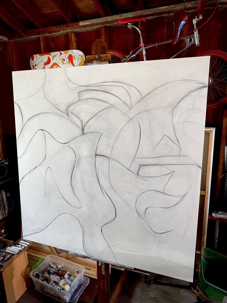 Original Abstract Expressionism Abstract Painting by Julius Babilonia