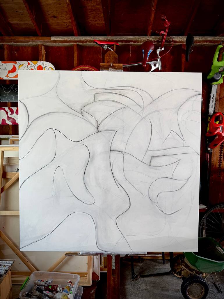 Original Abstract Expressionism Abstract Painting by Julius Babilonia