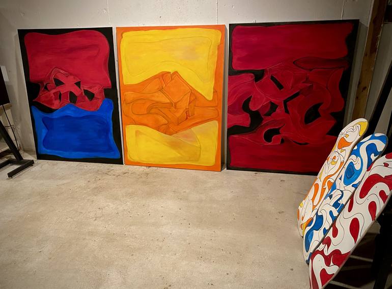 Original Abstract Architecture Painting by Julius Babilonia