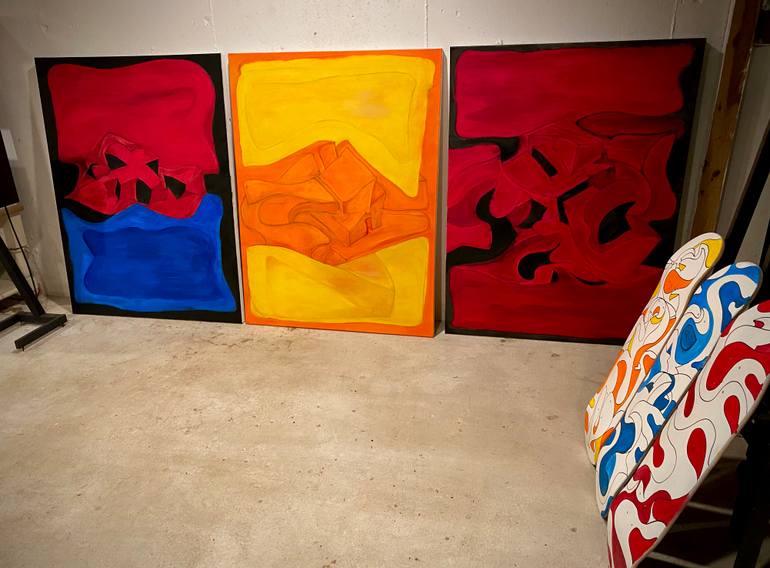 Original Abstract Expressionism Abstract Painting by Julius Babilonia