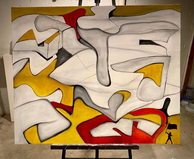 Original Abstract Architecture Painting by Julius Babilonia