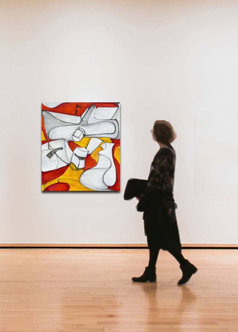 Original Abstract Architecture Painting by Julius Babilonia