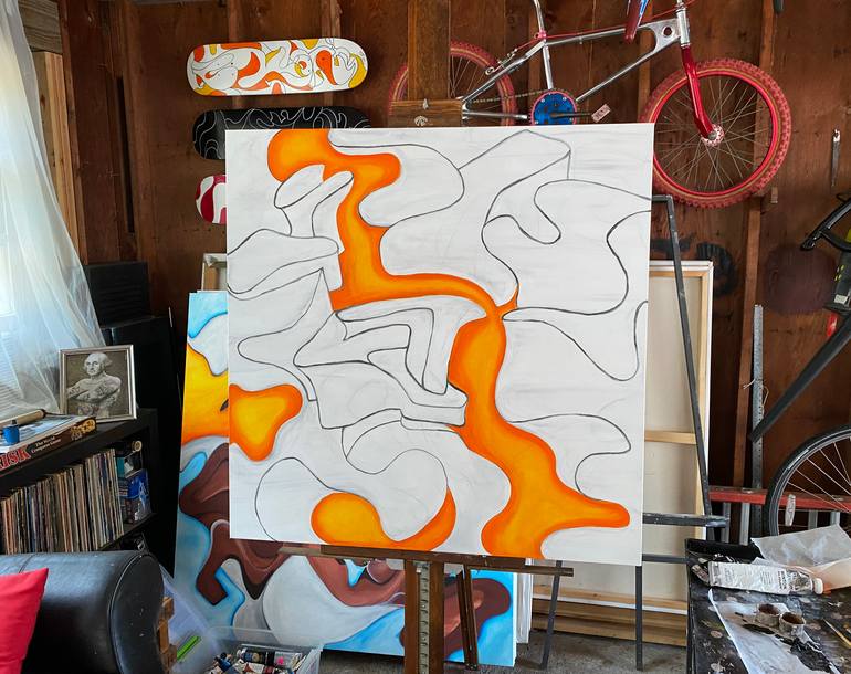 Original Abstract Architecture Painting by Julius Babilonia
