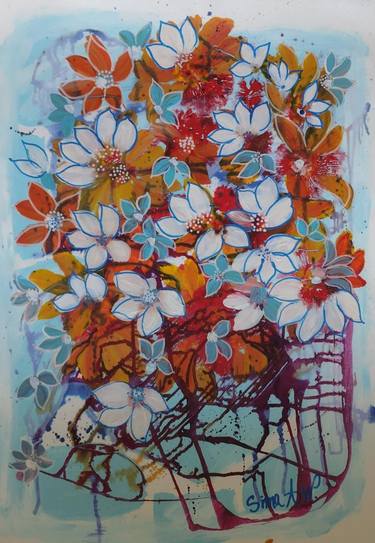 Original Art Deco Abstract Painting by Sima Wewetzer