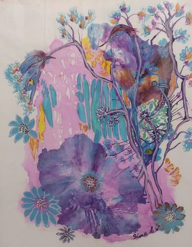 Original Art Deco Abstract Painting by Sima Wewetzer