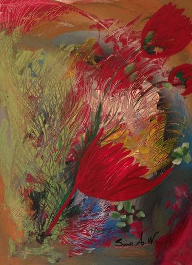 Original Abstract Floral Paintings by Sima Wewetzer