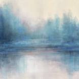 Waterside View; Blue Abstract Landscape by Christina Dowdy