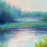 Waterside View; Morning Blue Abstract by Christina Dowdy