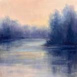 Blue Waterside View; Early Morning Abstraction by Christina Dowdy