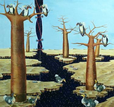 Original Surrealism Political Paintings by Sandra Scheetz-Wise