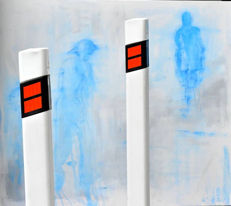 Original Abstract Expressionism People Painting by Monika Vitanyi