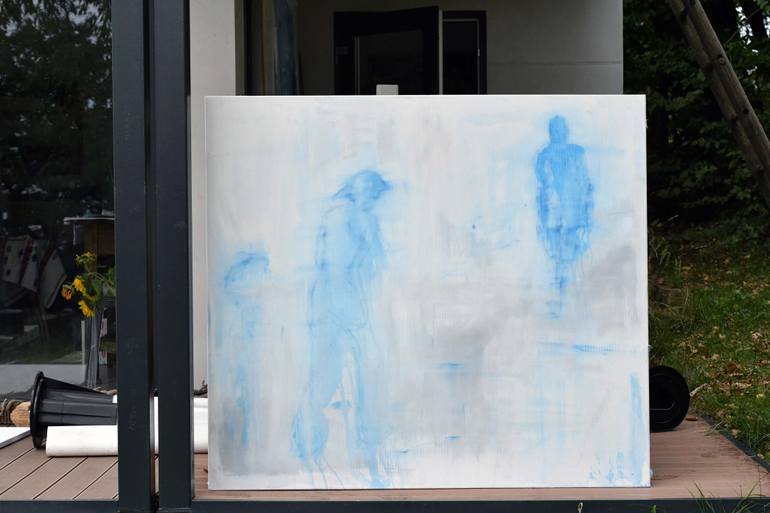 Original Abstract Expressionism People Painting by Monika Vitanyi