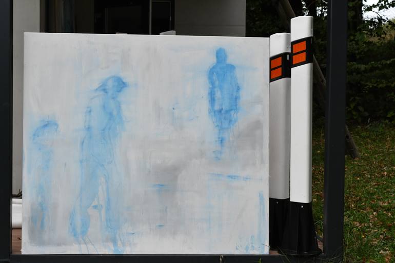 Original Abstract Expressionism People Painting by Monika Vitanyi