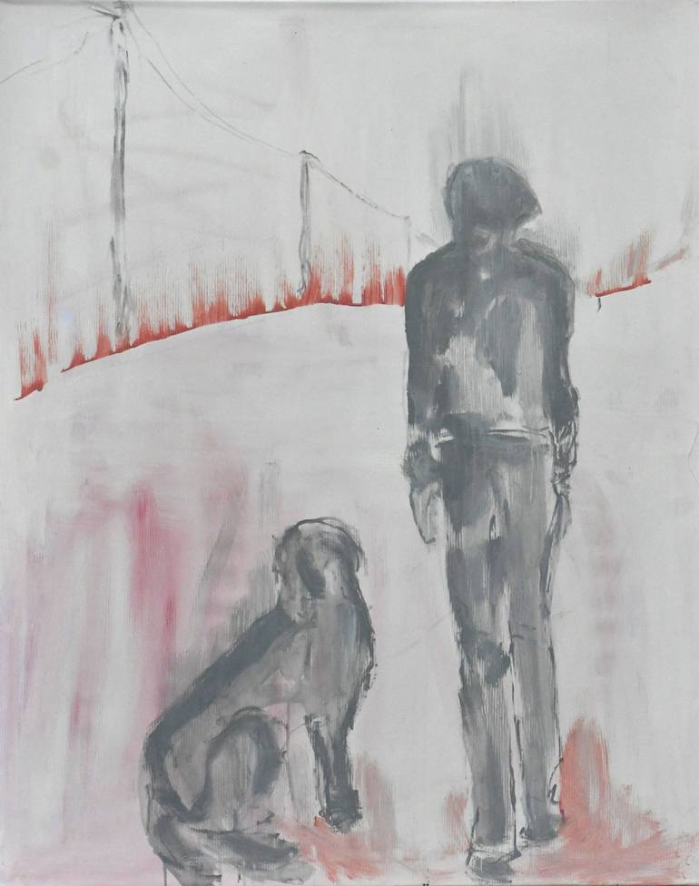 Original Abstract Dogs Paintings by Monika Vitanyi