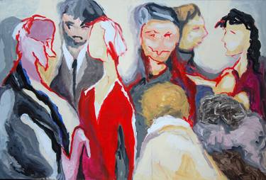 Original Expressionism People Paintings by Monika Vitanyi