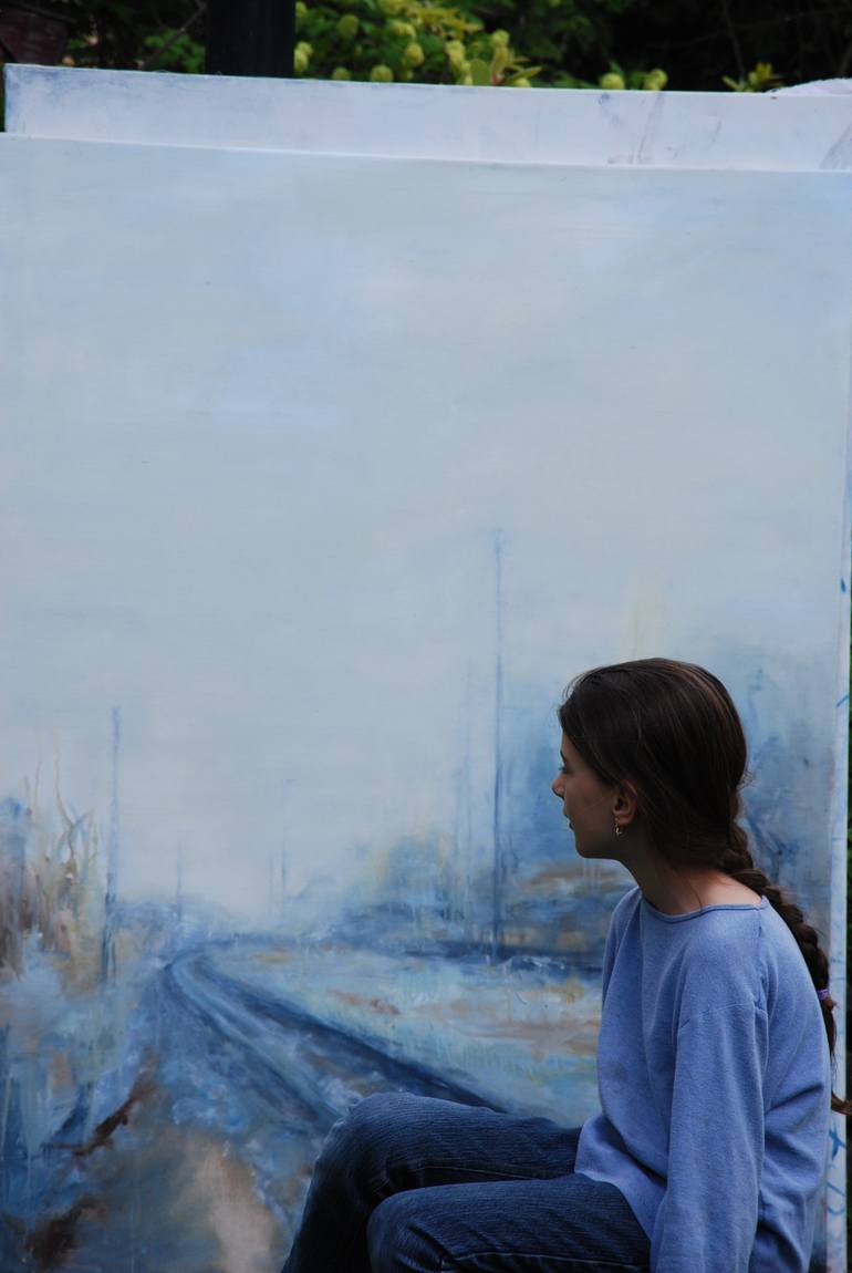 Original Expressionism Transportation Painting by Monika Vitanyi