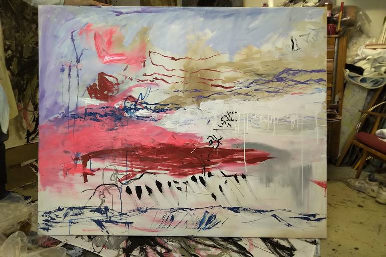 Original Abstract Expressionism Abstract Painting by Monika Vitanyi