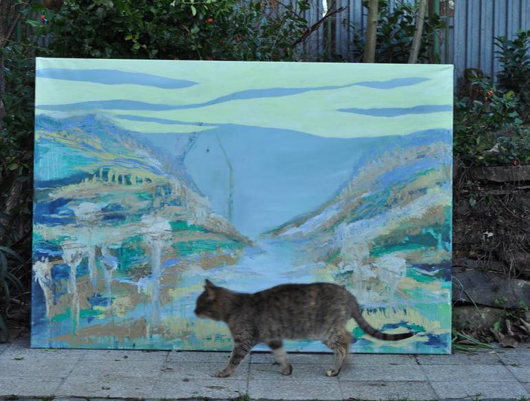 Original Abstract Landscape Painting by Monika Vitanyi