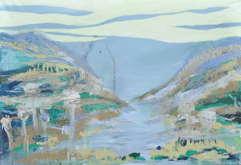 Original Abstract Landscape Painting by Monika Vitanyi