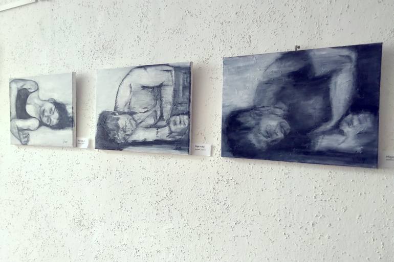 Original Conceptual Men Painting by Monika Vitanyi