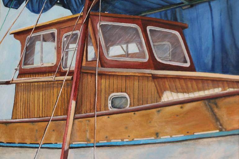 Original Boat Painting by Stamatis Pavlis