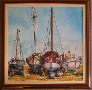 Original Fine Art Boat Paintings by Stamatis Pavlis