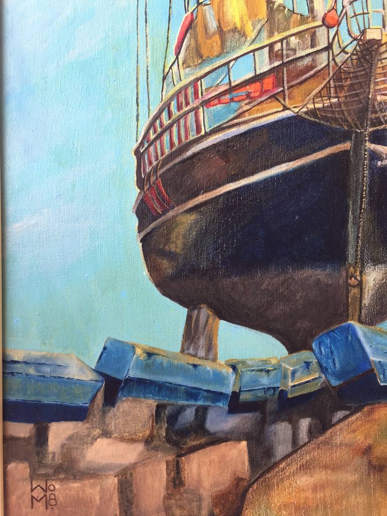 Original Boat Painting by Stamatis Pavlis