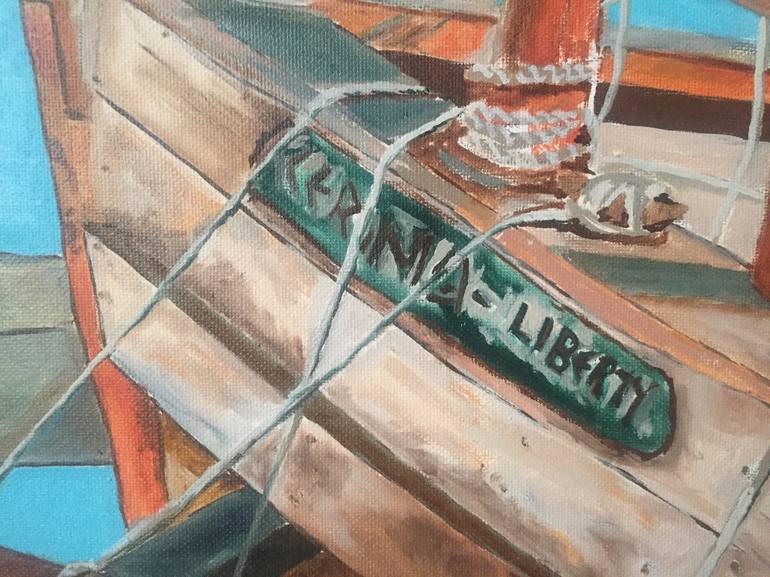 Original Boat Painting by Stamatis Pavlis