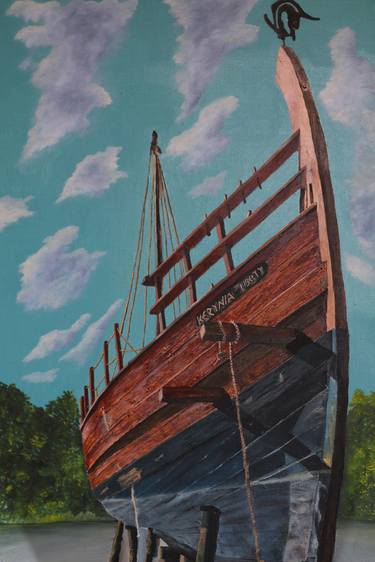 Original Fine Art Boat Paintings by Stamatis Pavlis