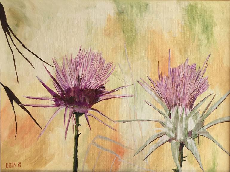 Original Floral Painting by Stamatis Pavlis