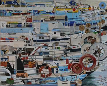 Original Fine Art Boat Paintings by Stamatis Pavlis