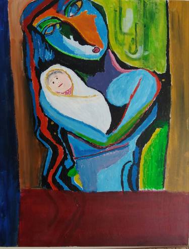 Original Abstract Women Painting by Joe Scotland