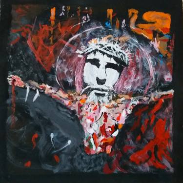 Original Expressionism Religion Painting by Joe Scotland