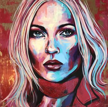 Original Pop Art Portrait Painting by Valerie Carpender