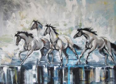Original Abstract Horse Paintings by Valerie Carpender