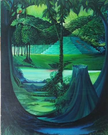 Original Surrealism Nature Painting by Guglielmo Alberto Nacci
