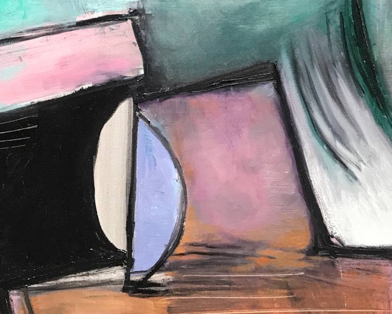 Original Abstract Expressionism Architecture Painting by Labor Robert