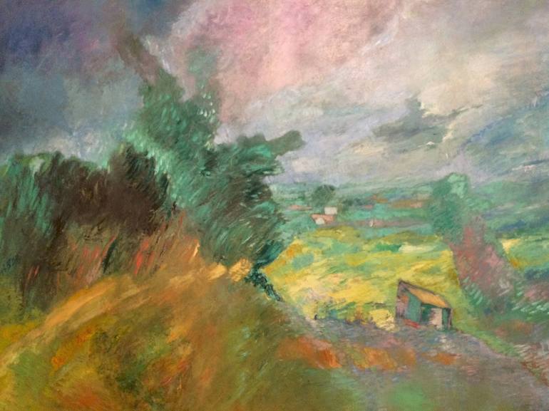 Original Impressionism Landscape Painting by Labor Robert