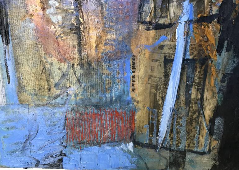 Original Abstract Expressionism Abstract Collage by Labor Robert