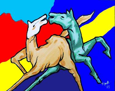 Original Contemporary Animal Painting by Ragunath Venkatraman