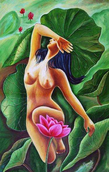 Original Figurative Nude Paintings by Ragunath Venkatraman