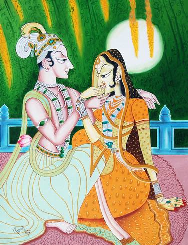 Original Figurative Love Paintings by Ragunath Venkatraman