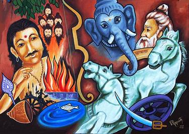 Original Expressionism Religious Paintings by Ragunath Venkatraman