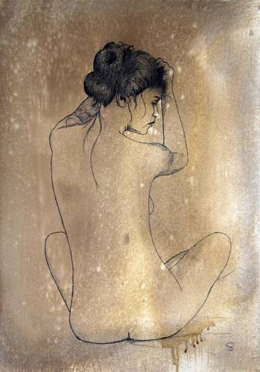 Original Figurative Nude Drawings by Stuart Dalby