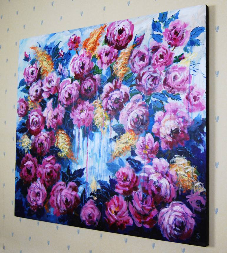 Original Impressionism Floral Painting by Stuart Dalby