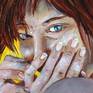 A happy girl with a cheeky twinkle to her eyes. Painted with strong brush strokes to convey the emotion of the moment.
A stretched standard canvas was used with all the edges painted. A hanging cord is fitted for you to display or frame to your liking.