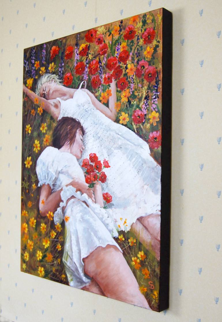 Original Impressionism Women Painting by Stuart Dalby